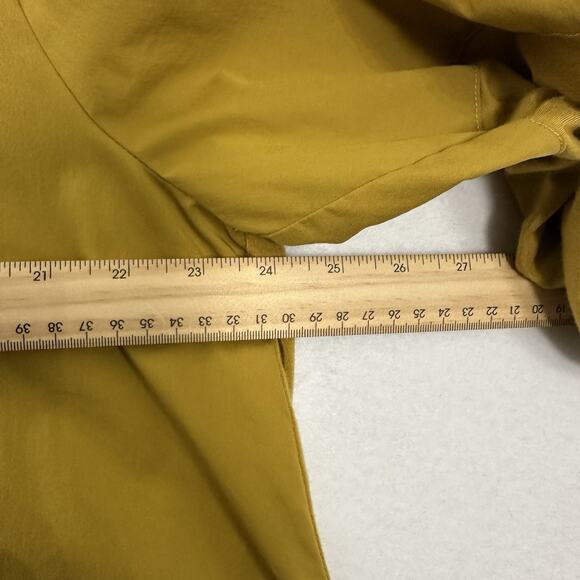 Stella Carakasi Tunic Womens Large Mustard Mixed Media Organic Pockets Lagenlook - Picture 11 of 13